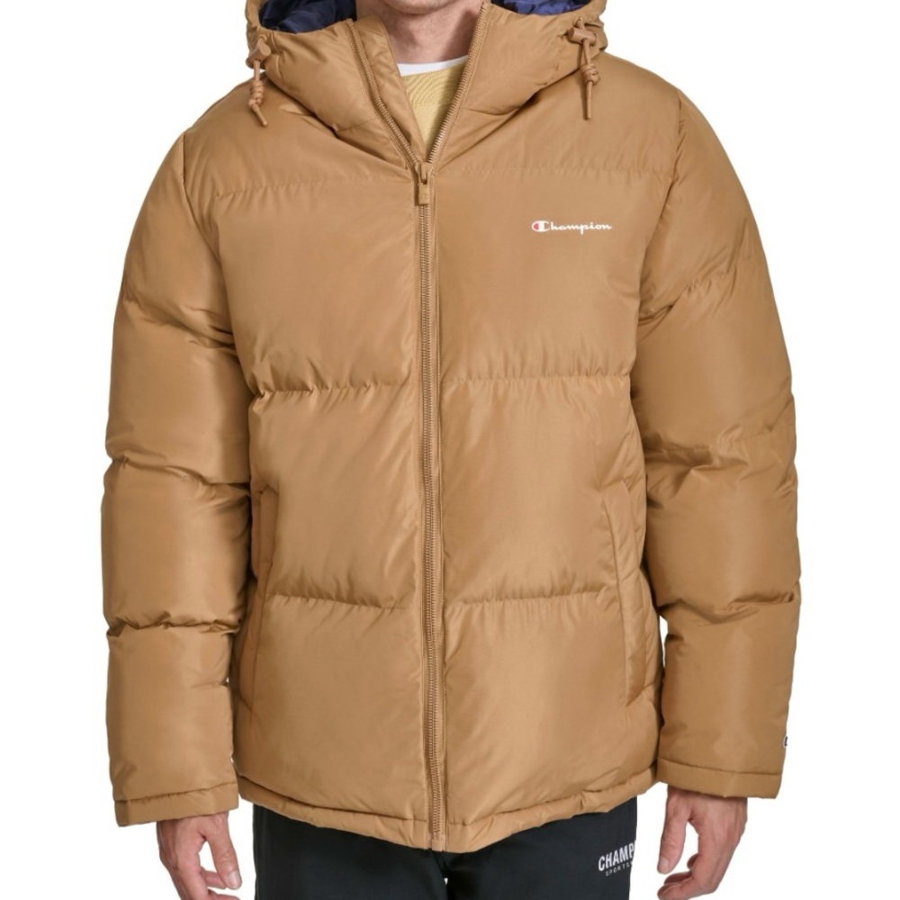 Champion Men's Varsity Tan Puffer Jacket NWT